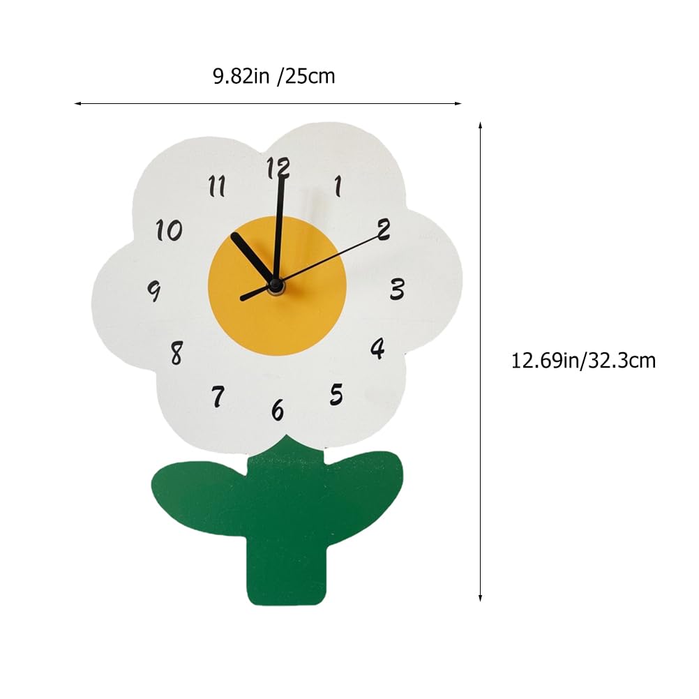 Amazon.com: Amosfun Flower Clock Silent Wall Clock Non-Ticking
